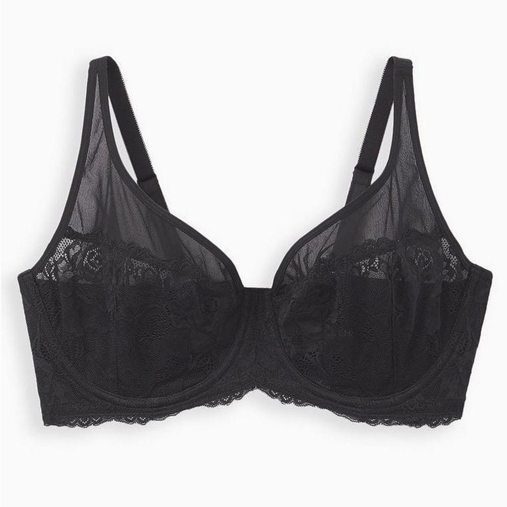Balconette Unlined Lace and Mesh Underwire Bra - TORRID 40C